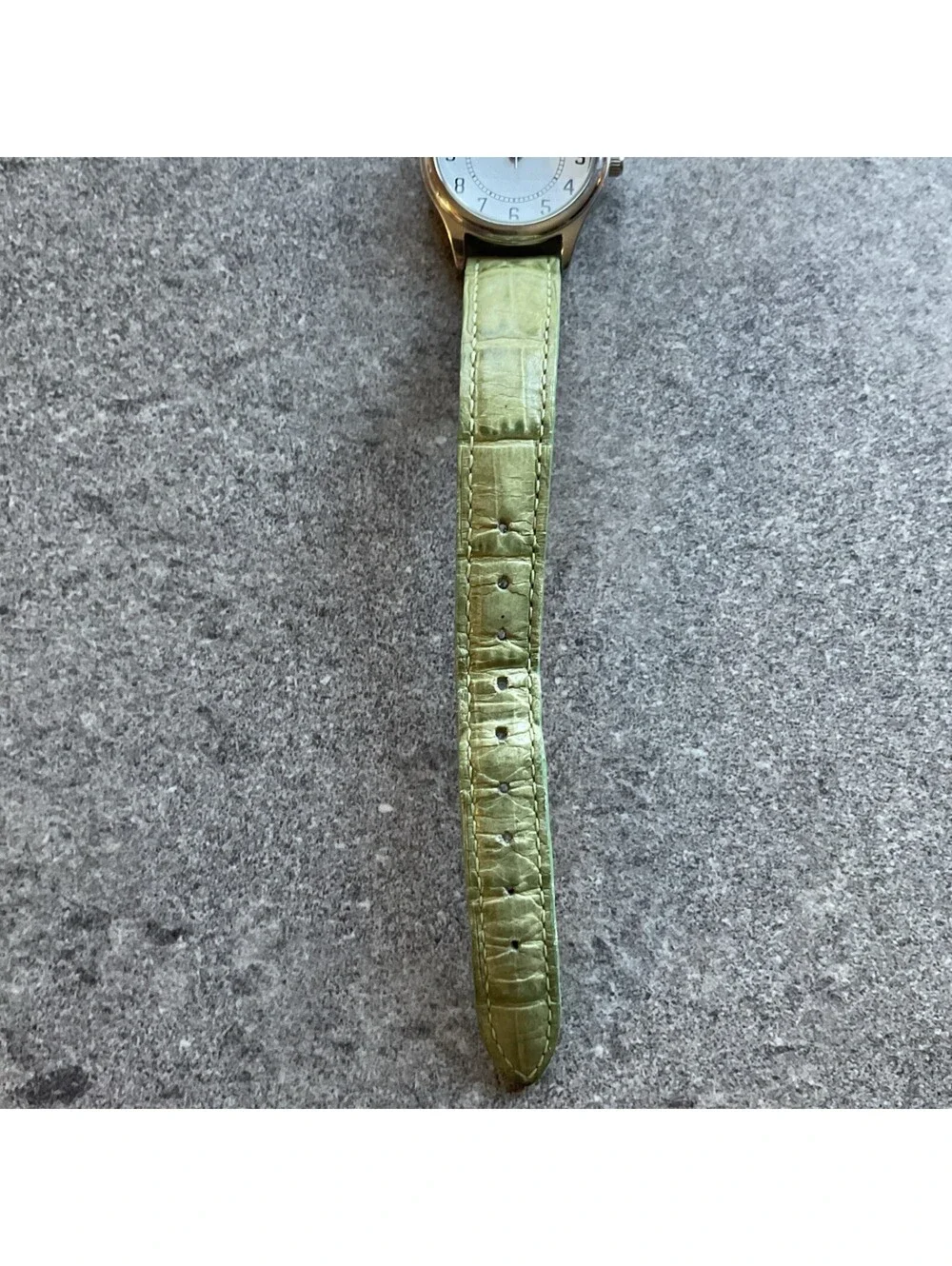 Timex Women’s Watch Silver Tone With White Dial And Light Green Leather Band B-N